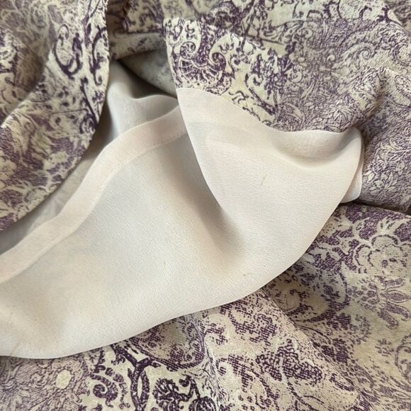 Talbots Elegant Brown Patterned Silk Midi Skirt Size 14 - Picture 5 of 11